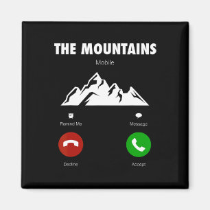 Berge rufen lustigen mobilen Handy-Anruf an Magnet