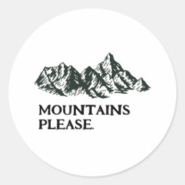 Berge rufen runder aufkleber
