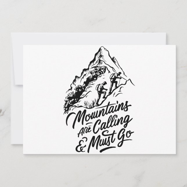 Berge rufen und ich muss gehen einladung (Vorderseite)