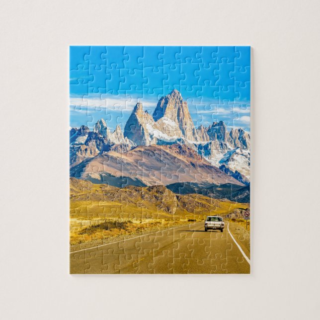 Berge Snowy Anden, EL Chalten, Argentinien Puzzle (Vertikal)