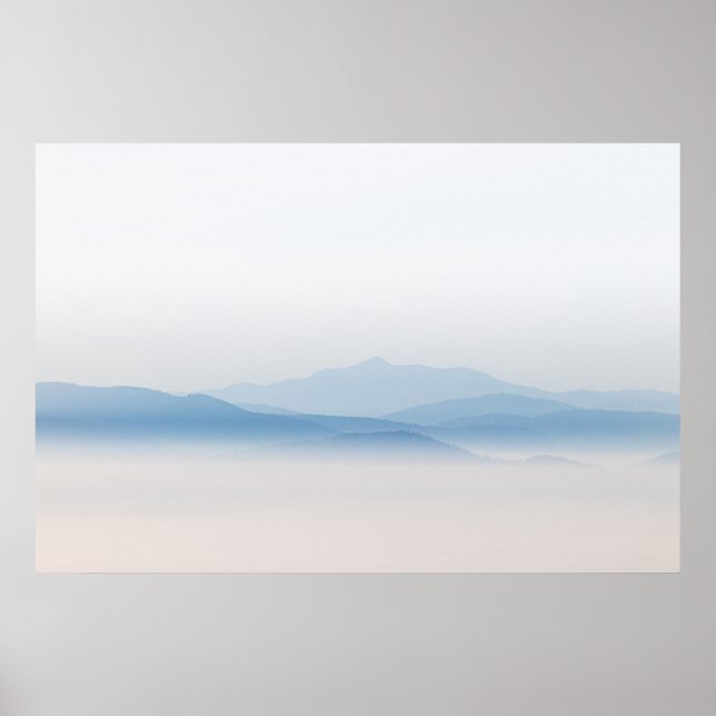 Berge über Wolken Poster (Vorne)