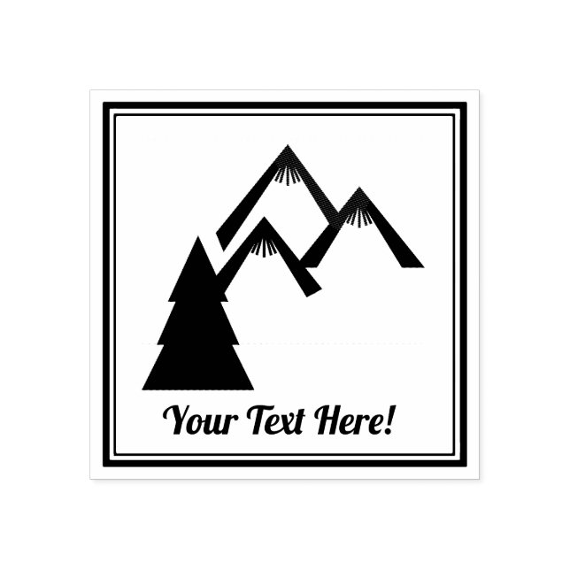 Berge und Bäume Gummistempel (Prägung)