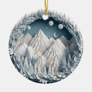 Berge und Bäume Landschaft Keramik Ornament