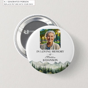 Berge und Bäume Lebensfeier Andenken Button