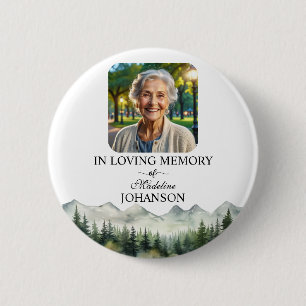 Berge und Bäume Lebensfeier Andenken Button
