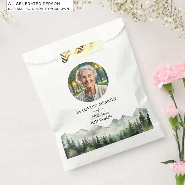 Berge und Bäume Lebensfeier Andenken Geschenktütchen (Von Creator hochgeladen)