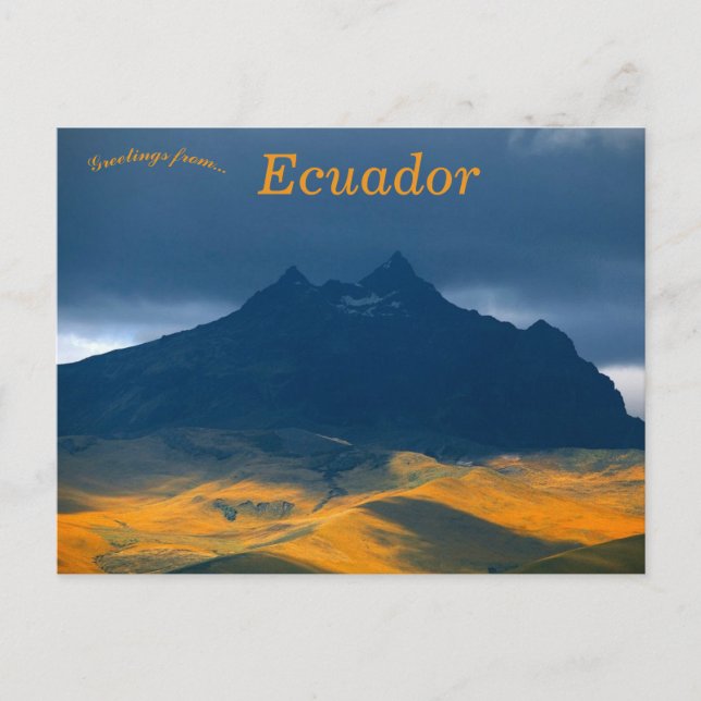 Berge und bewölkter Himmel in Ecuador Postkarte (Vorderseite)