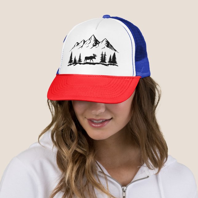 Berge und Elche  Truckerkappe (Beispiel)