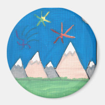 Berge und Feuerwerk