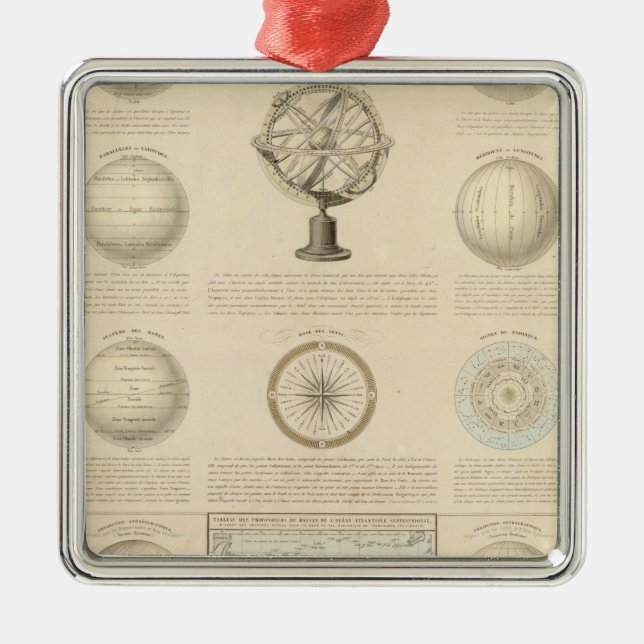 Berge und Fluss der Welt Silbernes Ornament (Vorne)