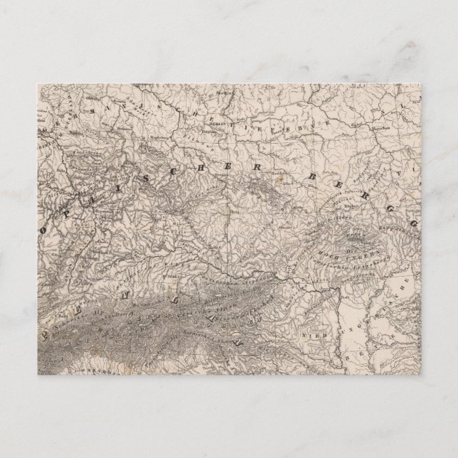 Berge und Flüsse Europas Postkarte (Vorderseite)