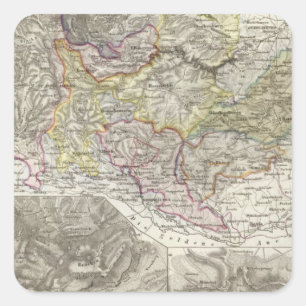 Berge und Flüsse von Harz Deutschland Quadratischer Aufkleber