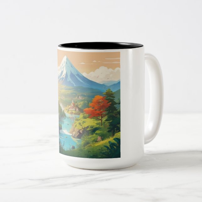 Berge und Flüsse Zweifarbige Tasse (VorderseiteRechts)