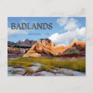 Berge und Himmel im Badlands-Nationalpark Postkarte