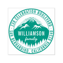 Berge und Pinienbäume Rustikale Rücksendeadresse