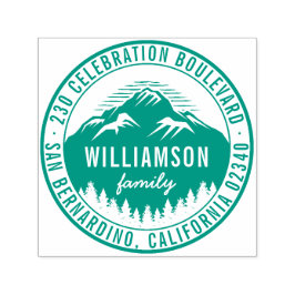 Berge und Pinienbäume Rustikale Rücksendeadresse Permastempel