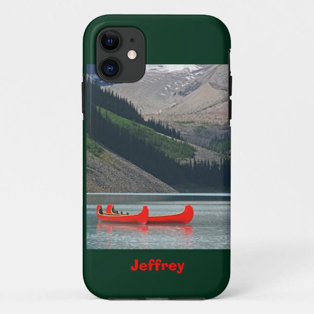 Berge und Rote Kanus, Name,  Case-Mate iPhone Hülle (Rückseite)