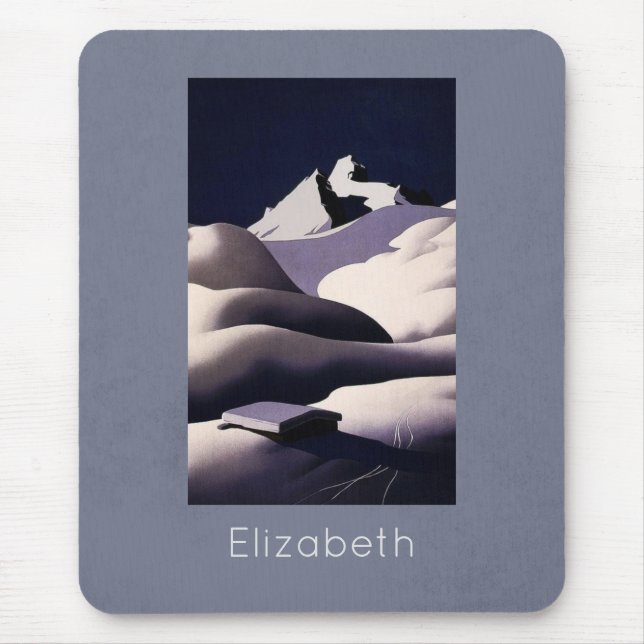 Berge und Schneehöhe im Winter Mousepad (Vorne)