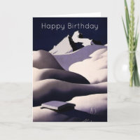 Berge und Schneehügel im Winter zum Geburtstag