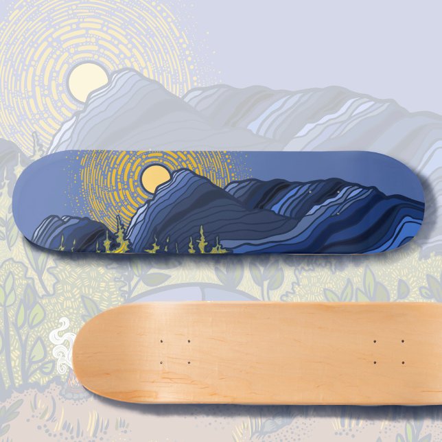 Berge und Sonne Skateboard (Von Creator hochgeladen)