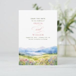 Berge und Wildblumen Kleine Hochzeiten Save The Date