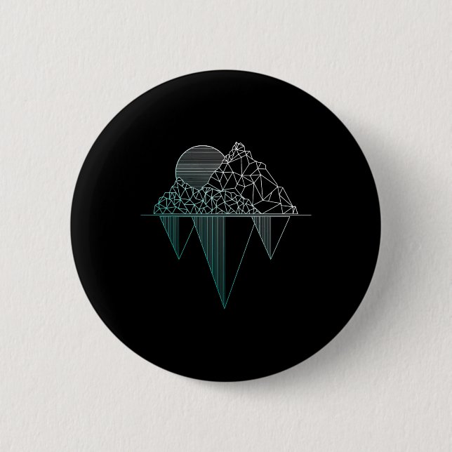 Berge Vintage Wandern Camping Trekking Bergsteigen Button (Vorderseite)
