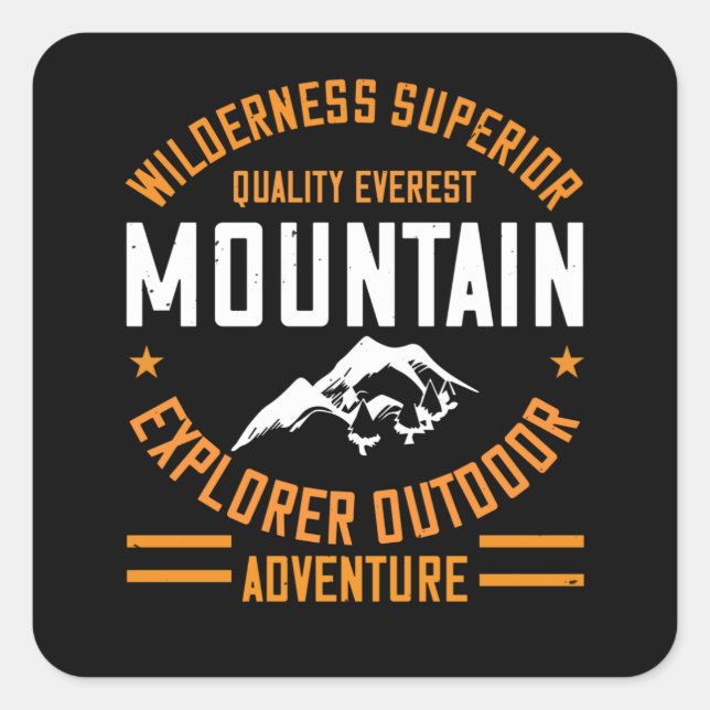 Berge - Wilderness Explorer Outdoor Adventure Quadratischer Aufkleber (Vorderseite)