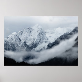Berge, Wolken und Nebel Poster