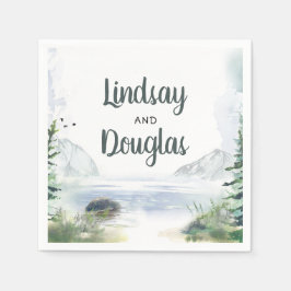 Berge Woodsy Nature Adventure Wedding Serviette