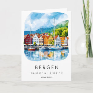 Bergen Aquarell 2 Karte