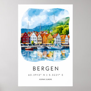 Bergen Aquarell 2 Poster