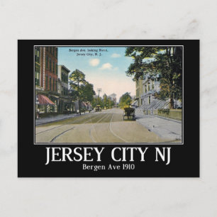 Bergen Ave, Jersey City, New Jersey, Vintag Postkarte