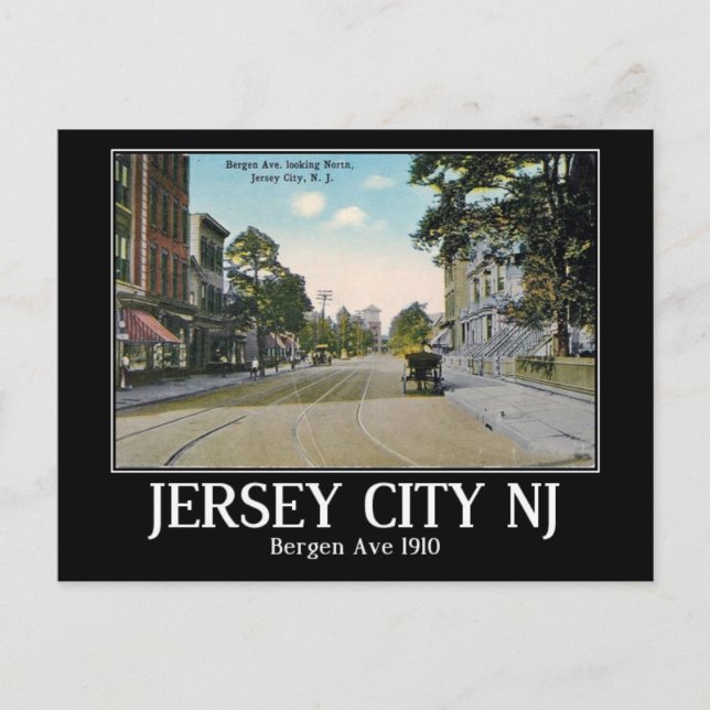 Bergen Ave, Jersey City, New Jersey, Vintag Postkarte (Vorderseite)