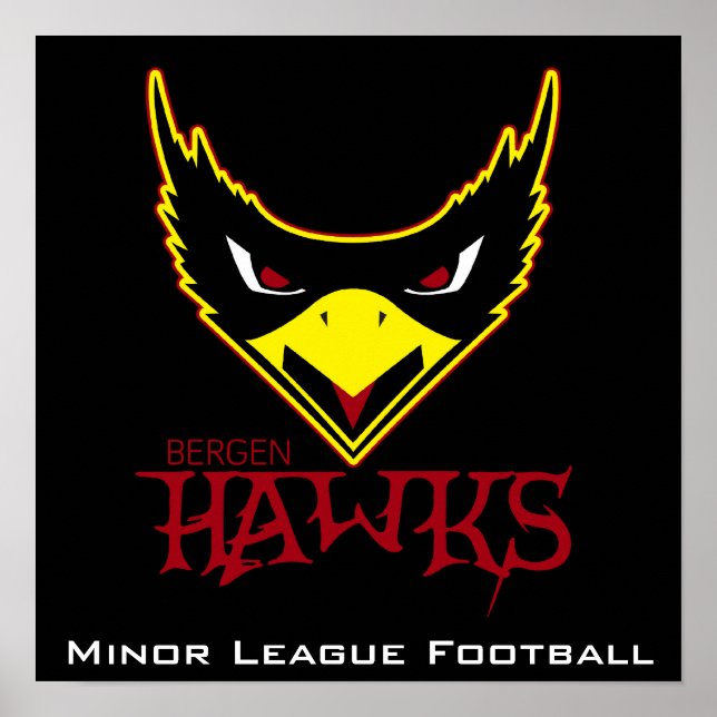 Bergen Hawks Black ML Poster (Vorne)