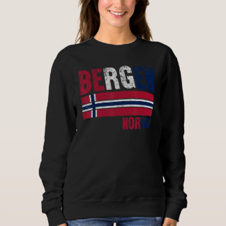 Bergen Norwegen Flagge Norweger Männer Frauen Kind Sweatshirt