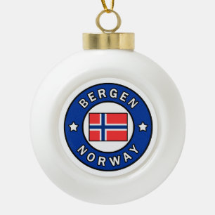 Bergen Norwegen Keramik Kugel-Ornament