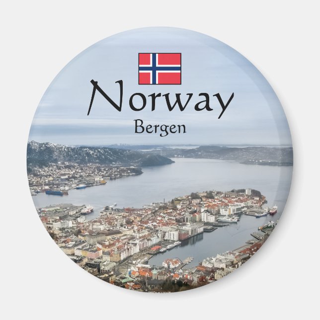 Bergen Norwegen Magnet (Vorne)