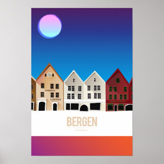 Bergen, Norwegen Poster