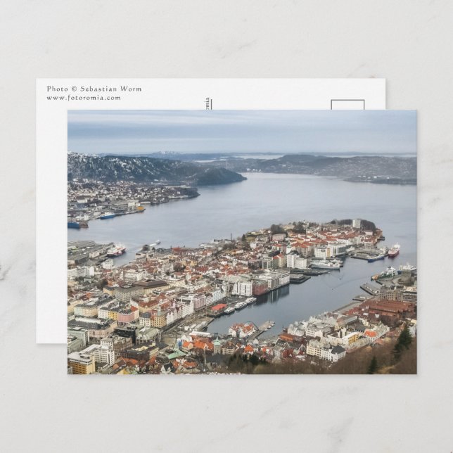 Bergen Norwegen Postkarte (Vorne/Hinten)