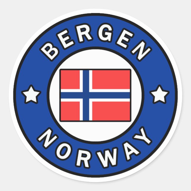 Bergen Norwegen Runder Aufkleber (Vorderseite)