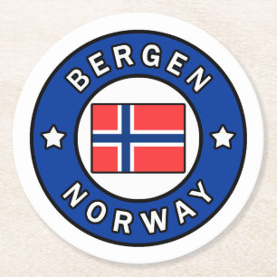 Bergen Norwegen Runder Pappuntersetzer