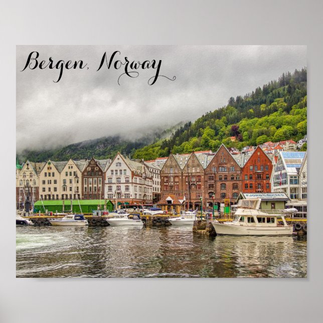 Bergen Norwegen Travel Foto Poster (Vorne)