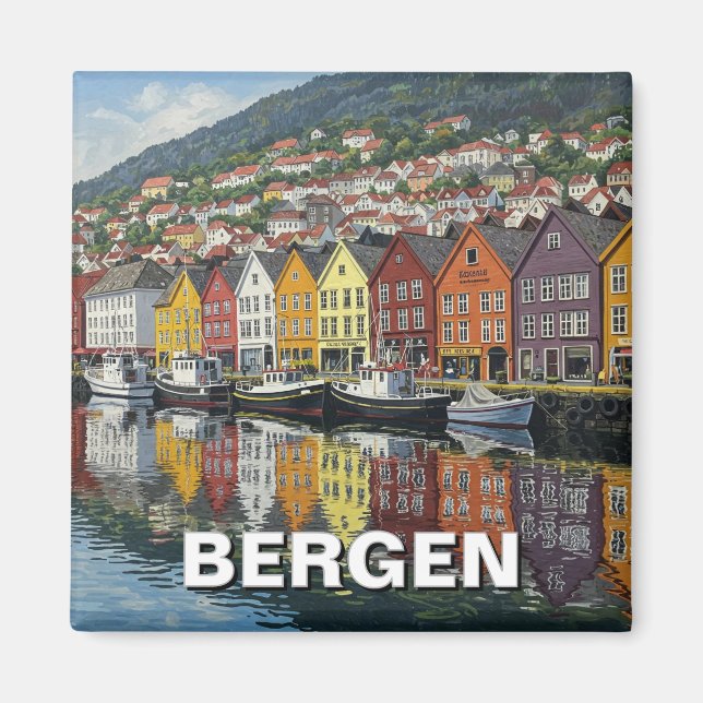 Bergen Norwegen Travel Magnet (Vorne)