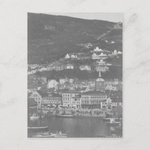 Bergen, Norwegen, Vintage Postkarte