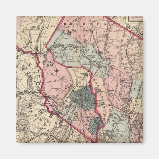 Bergen, Passaic Cos, NJ Magnet (Vorne)