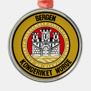 Bergen Round Emblem Ornament Aus Metall