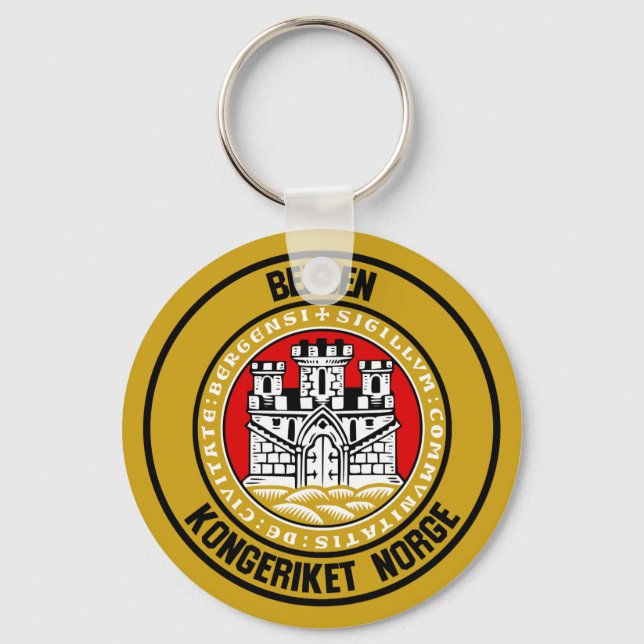 Bergen Round Emblem Schlüsselanhänger (Vorderseite)