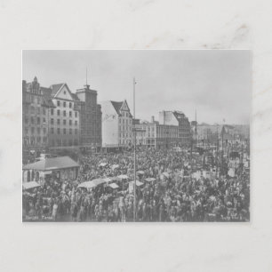 Bergen Torvet Vintag Postcard Postkarte