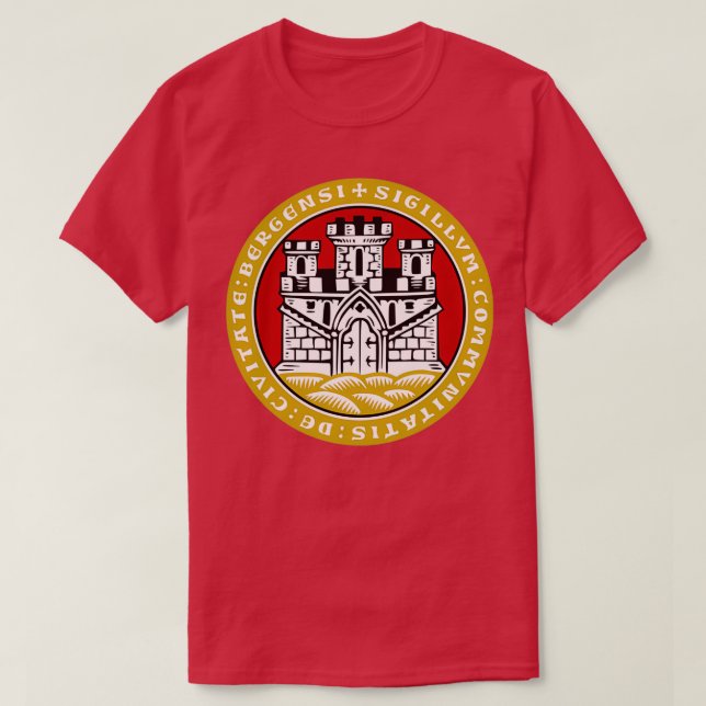 Bergen-Wappen Norwegen T-Shirt (Design vorne)