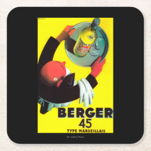 Berger 45 Vintage Poster Europa Rechteckiger Pappuntersetzer